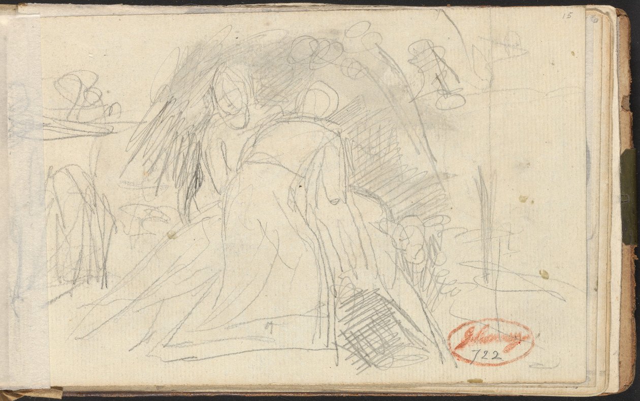 Two Figures Lifting a Prone Figure by George Romney