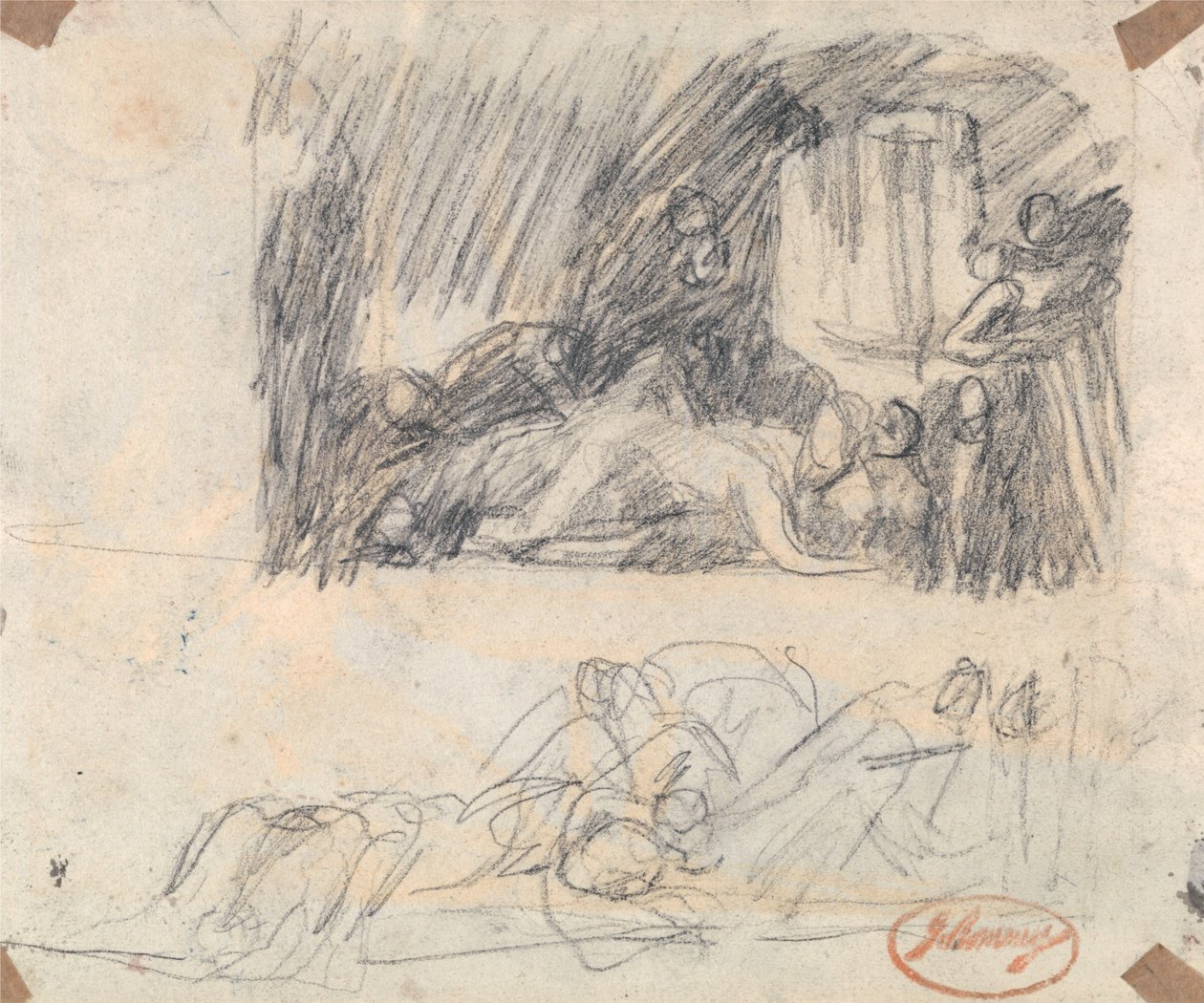 Two Studies for John Howard Visiting a Lazaretto by George Romney