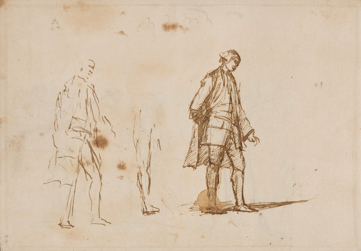 Two Studies of a Male Figure by George Romney