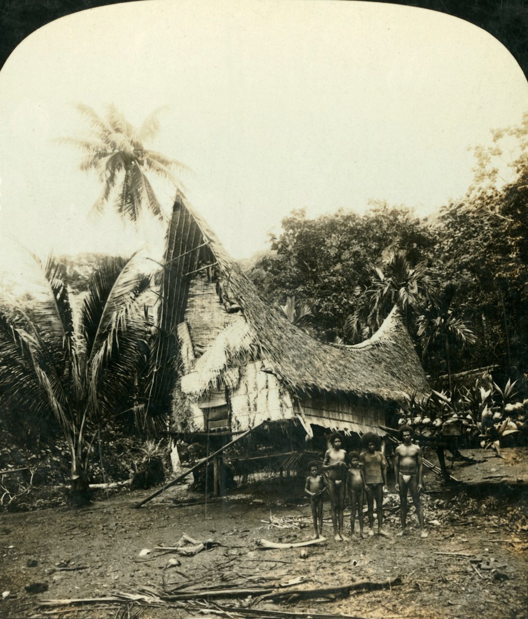 A Native Hut, Sariba, British New Guinea by George Rose