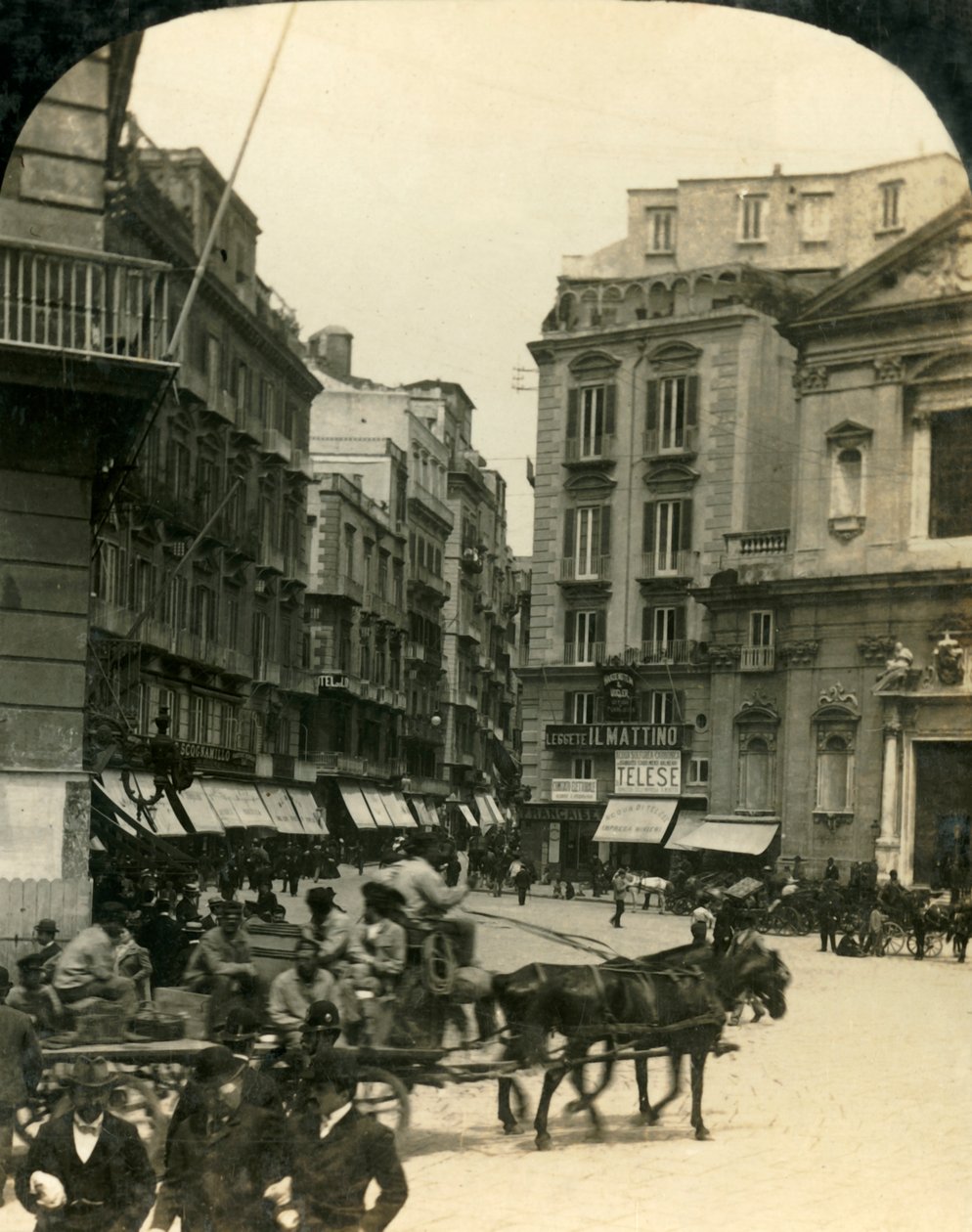 Piazza and Church of San Ferdinando, Naples, Italy by George Rose