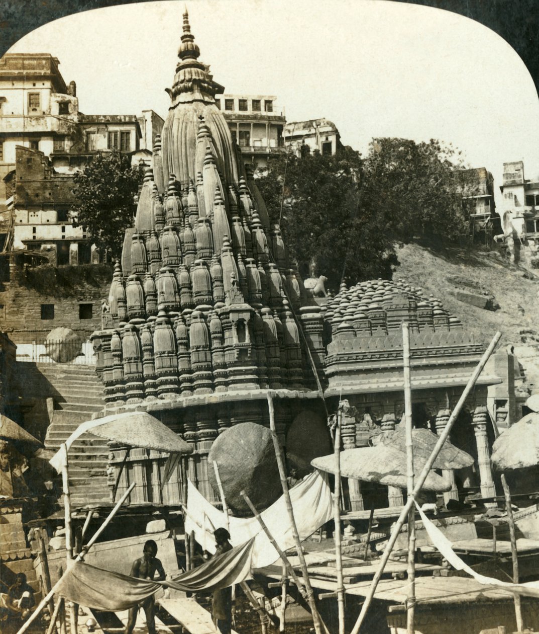 Temples on the Banks of the Ganges, Benares, India by George Rose