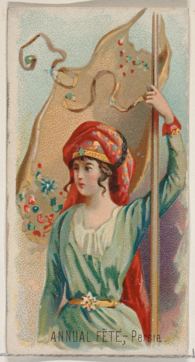 Annual Fête, Persia, from the Holidays series N80 for Duke brand cigarettes, 1890 by George S. Harris and Sons