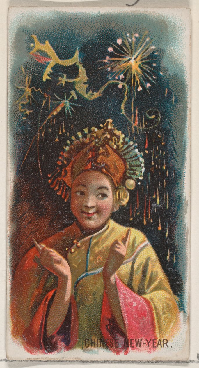 Chinese New Year, from the Holidays series N80 for Duke brand cigarettes, 1890 by George S. Harris and Sons