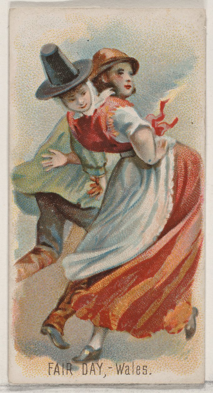 Fair Day, Wales, from the Holidays series N80 for Duke brand cigarettes, 1890 by George S. Harris and Sons