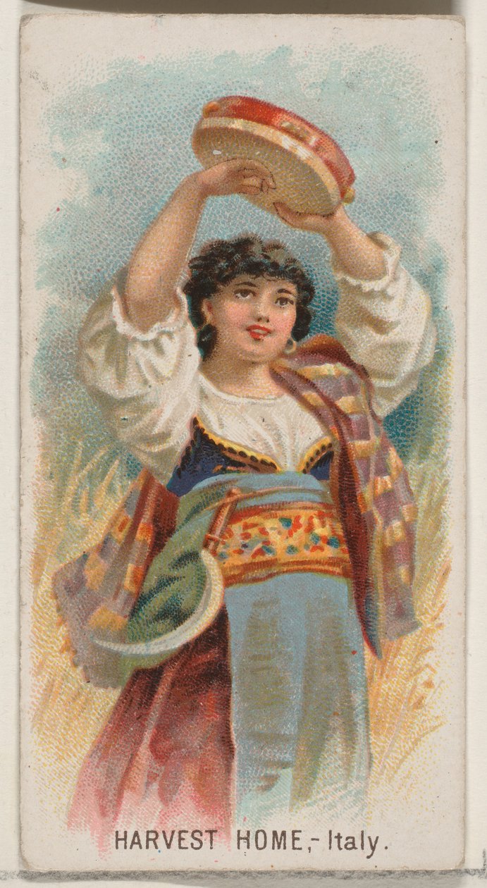 Harvest Home, Italy, from the Holidays series N80 for Duke brand cigarettes by George S. Harris and Sons