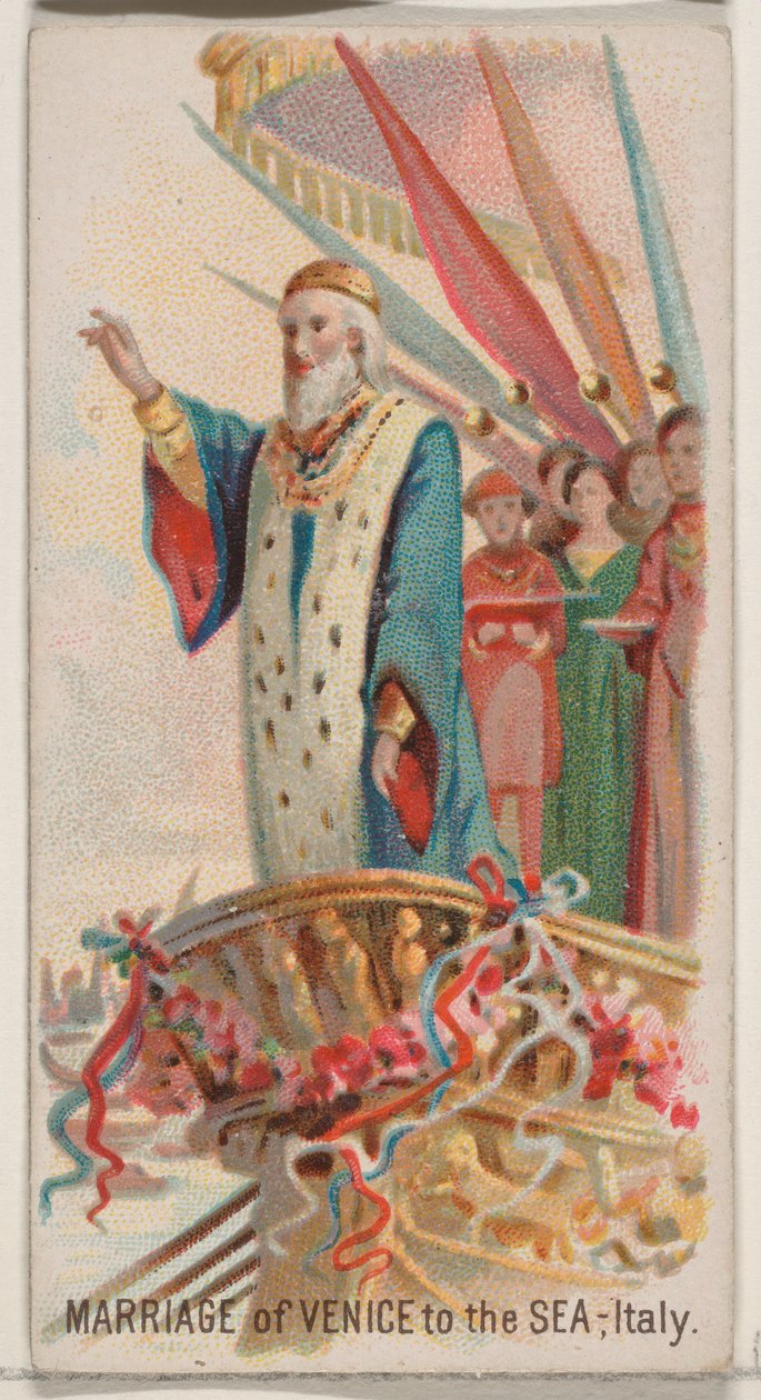 Marriage of Venice to the Sea, Italy, from the Holidays series N80 for Duke brand cigarettes, 1890 by George S. Harris and Sons
