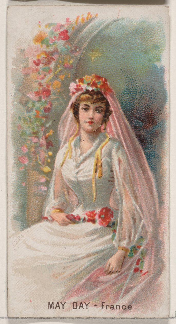 May Day, France, from the Holidays series N80 for Duke brand cigarettes by George S. Harris and Sons
