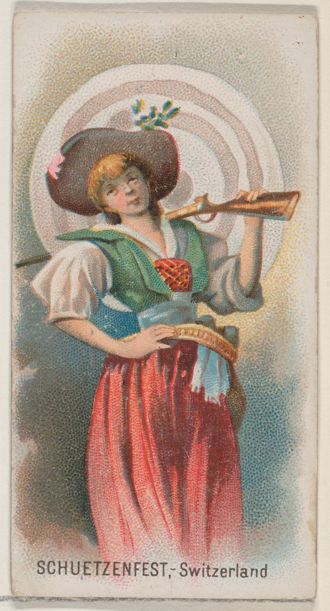 Schuetzenfest, Switzerland, from the Holidays series N80 for Duke brand cigarettes, 1890 by George S. Harris and Sons