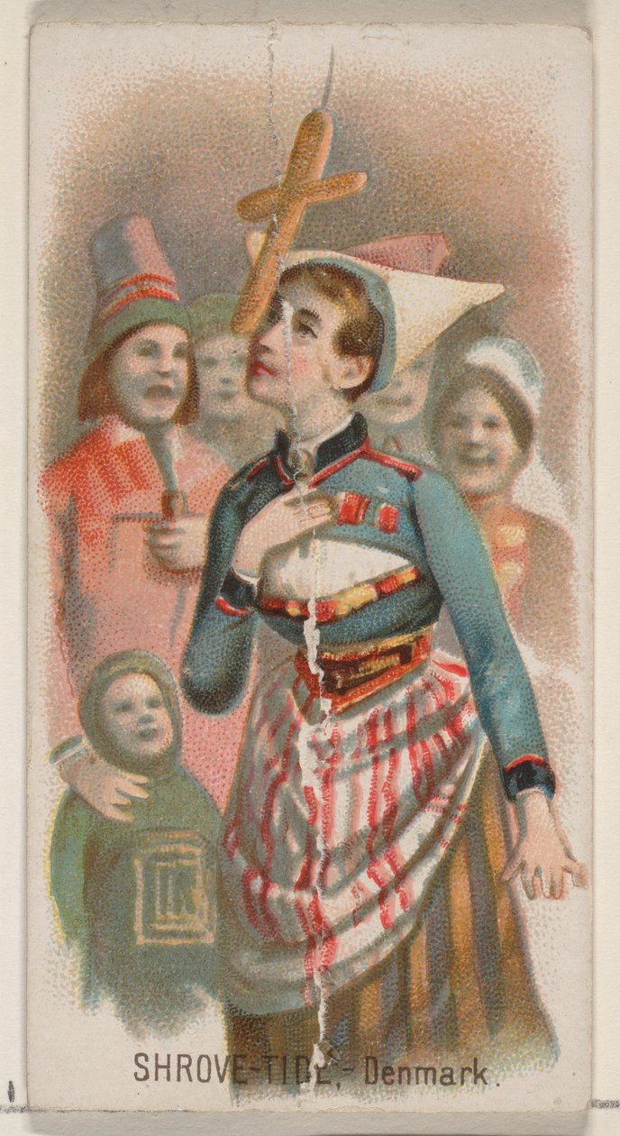Shrove-Tide, Denmark, from the Holidays series N80 for Duke brand cigarettes, 1890 by George S. Harris and Sons