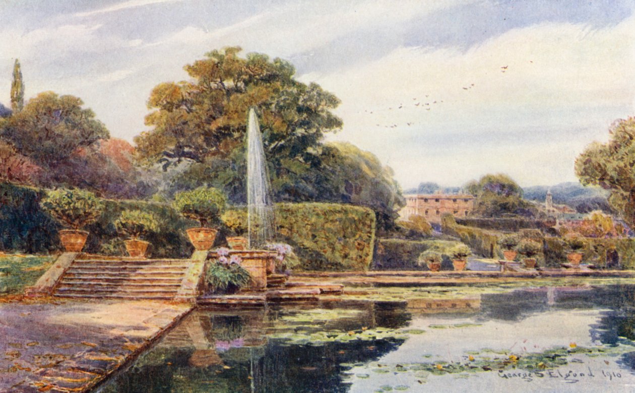 The Lake at Bramham Park, Yorkshire by George Samuel Elgood