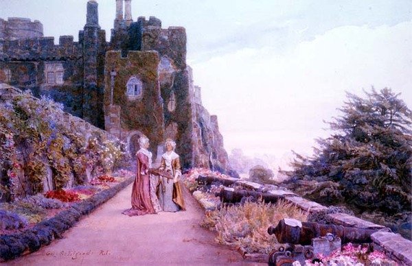 The Terrace at Berkeley Castle, Gloucestershire by George Samuel Elgood