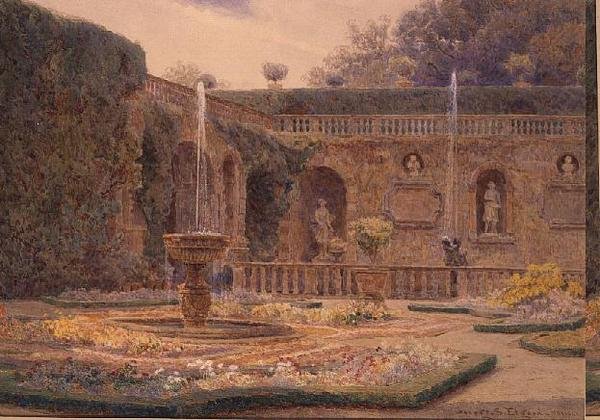 The Garden at Villa Cigogna Mozzoni by George Samuel Elgood