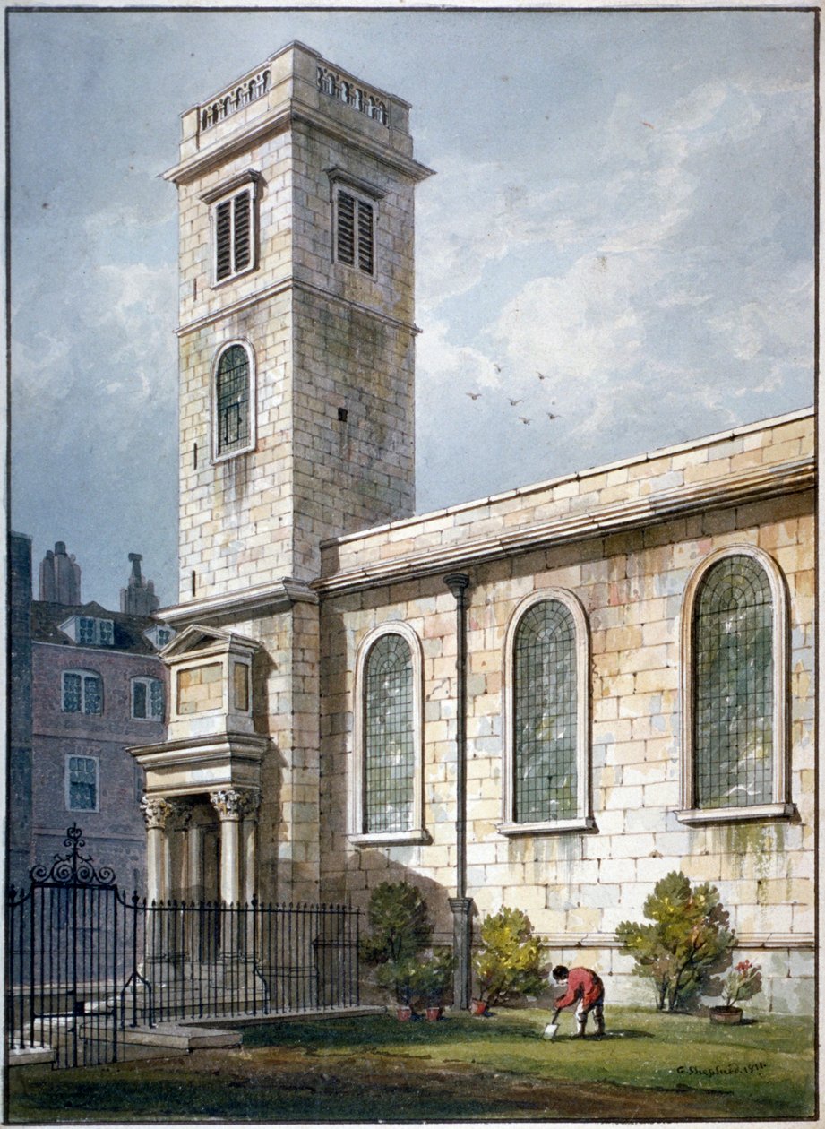All Hallows Church, Lombard Street, London by George Shepherd