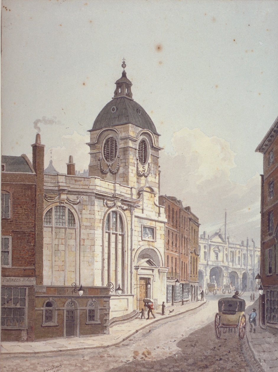 Church of St Benet Fink, Threadneedle Street, City of London, 1810 by George Shepherd