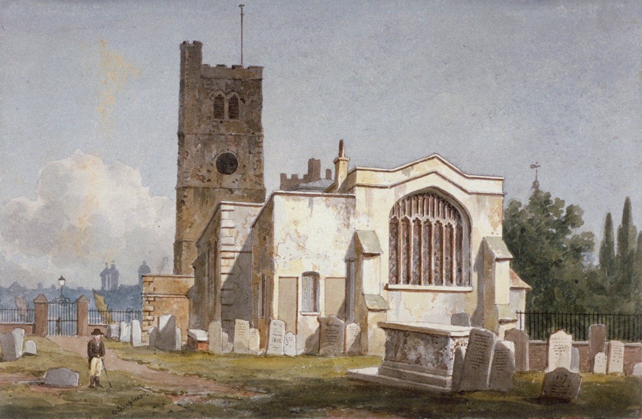 Church of St Mary at Lambeth, London, c. 1810 by George Shepherd