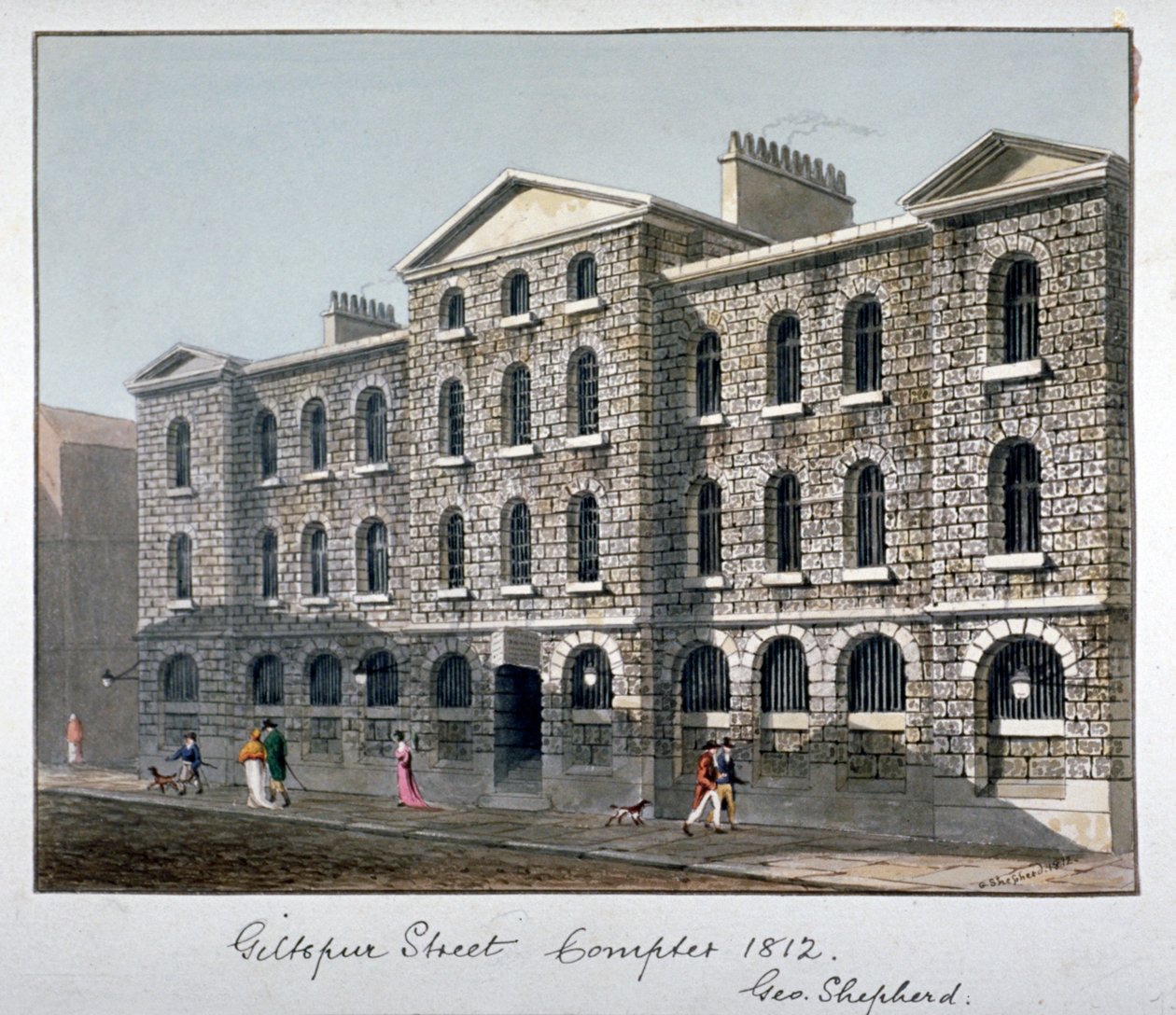 Giltspur Street Compter, City of London, 1812 by George Shepherd