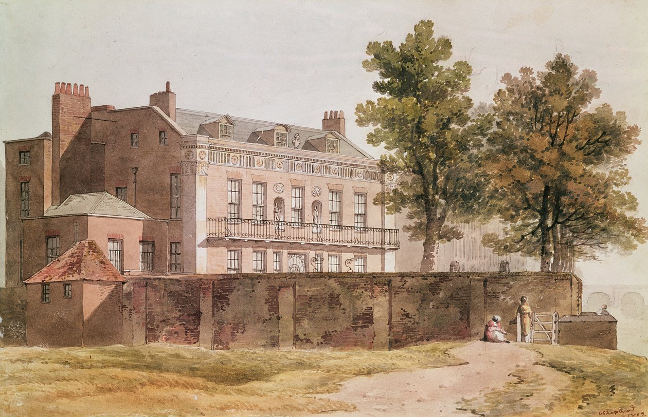 View of Grosvenor House at Millbank, 1809 by George Shepherd