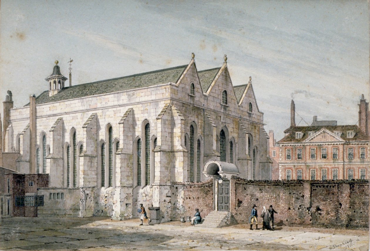 View of Temple Church, City of London, 1811 by George Shepherd