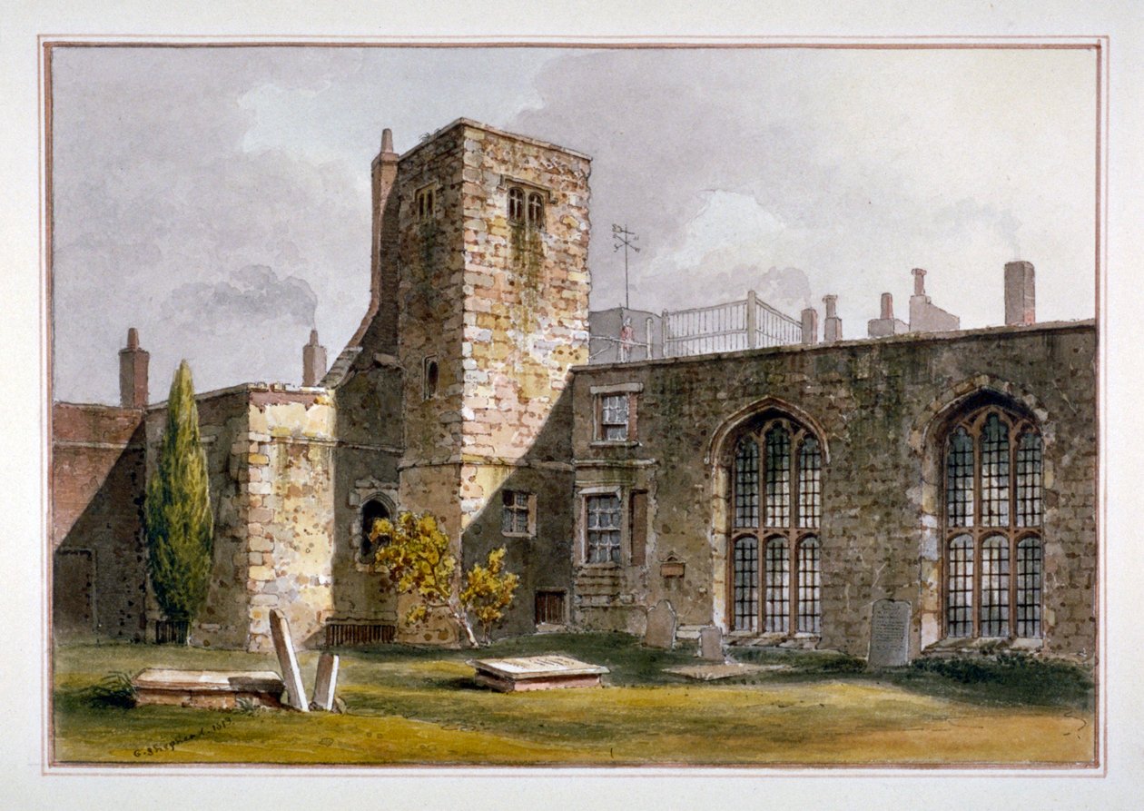 View of the Savoy Chapel, Savoy Palace, Westminster by George Shepherd