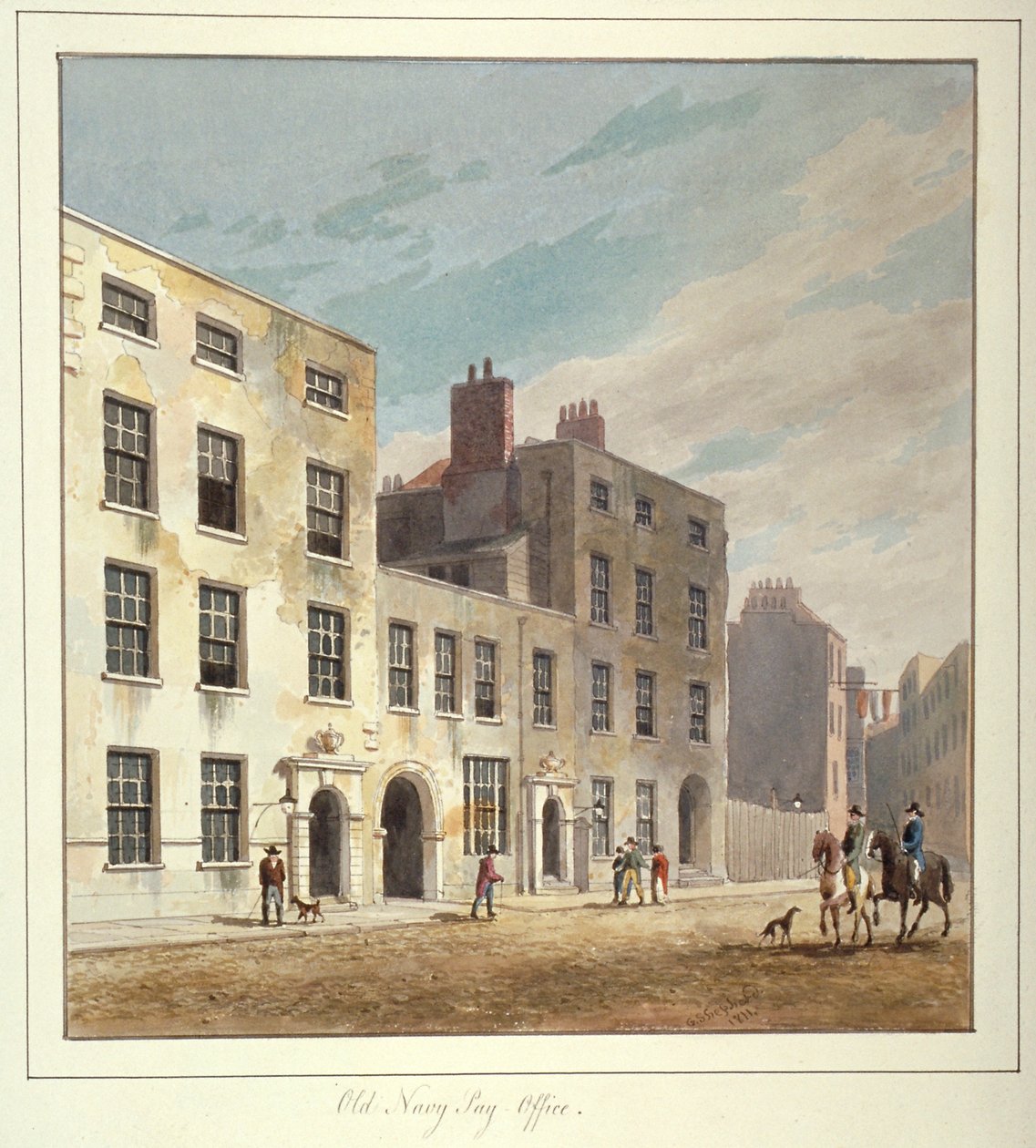 The Old Navy Pay Office, Old Broad Street, City of London, 1811 by George Sidney Shepherd