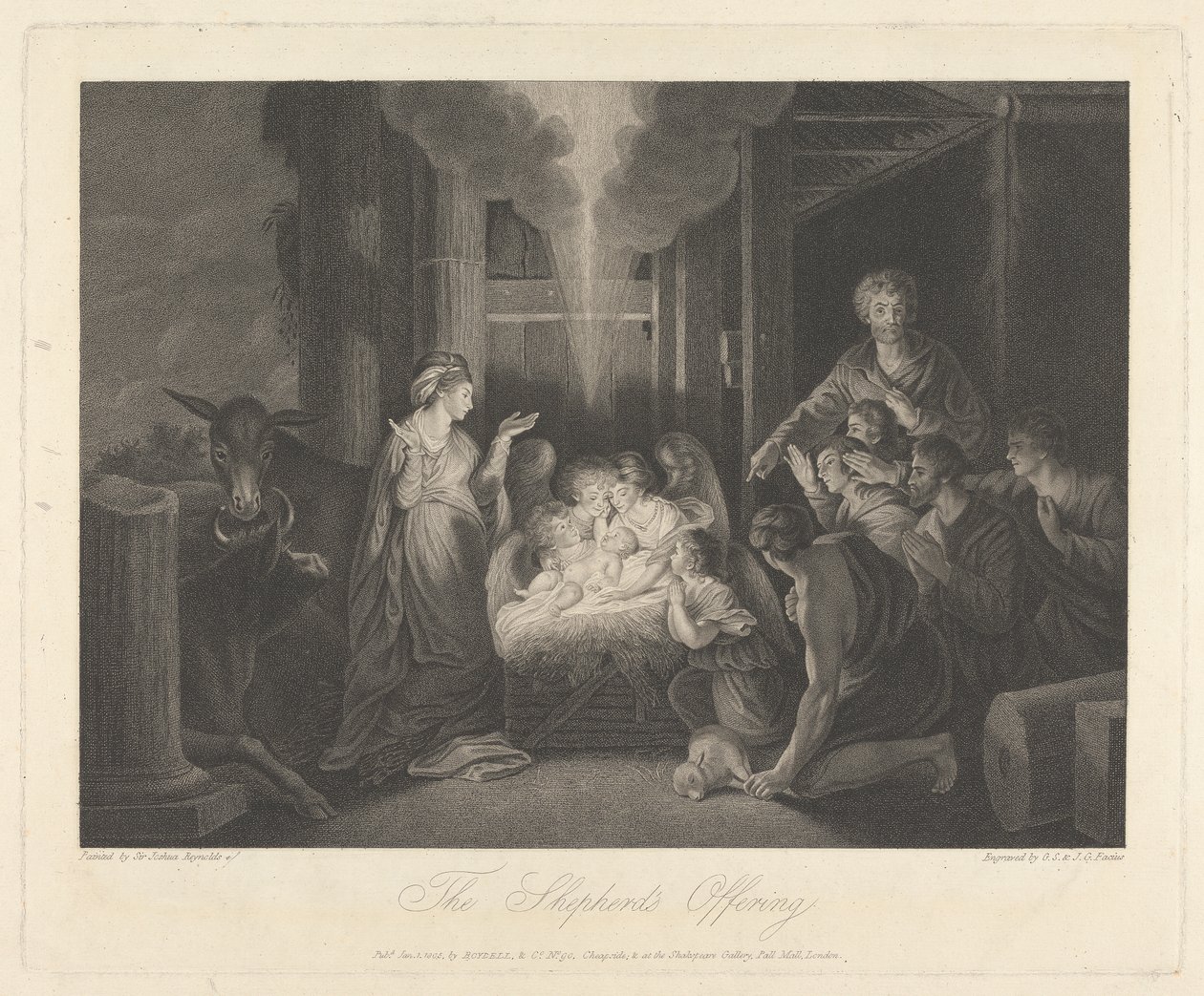 West Window of the Chapel, New College Oxford: The Shepherd Offering, Nativity Scene by George Siegmund Facius
