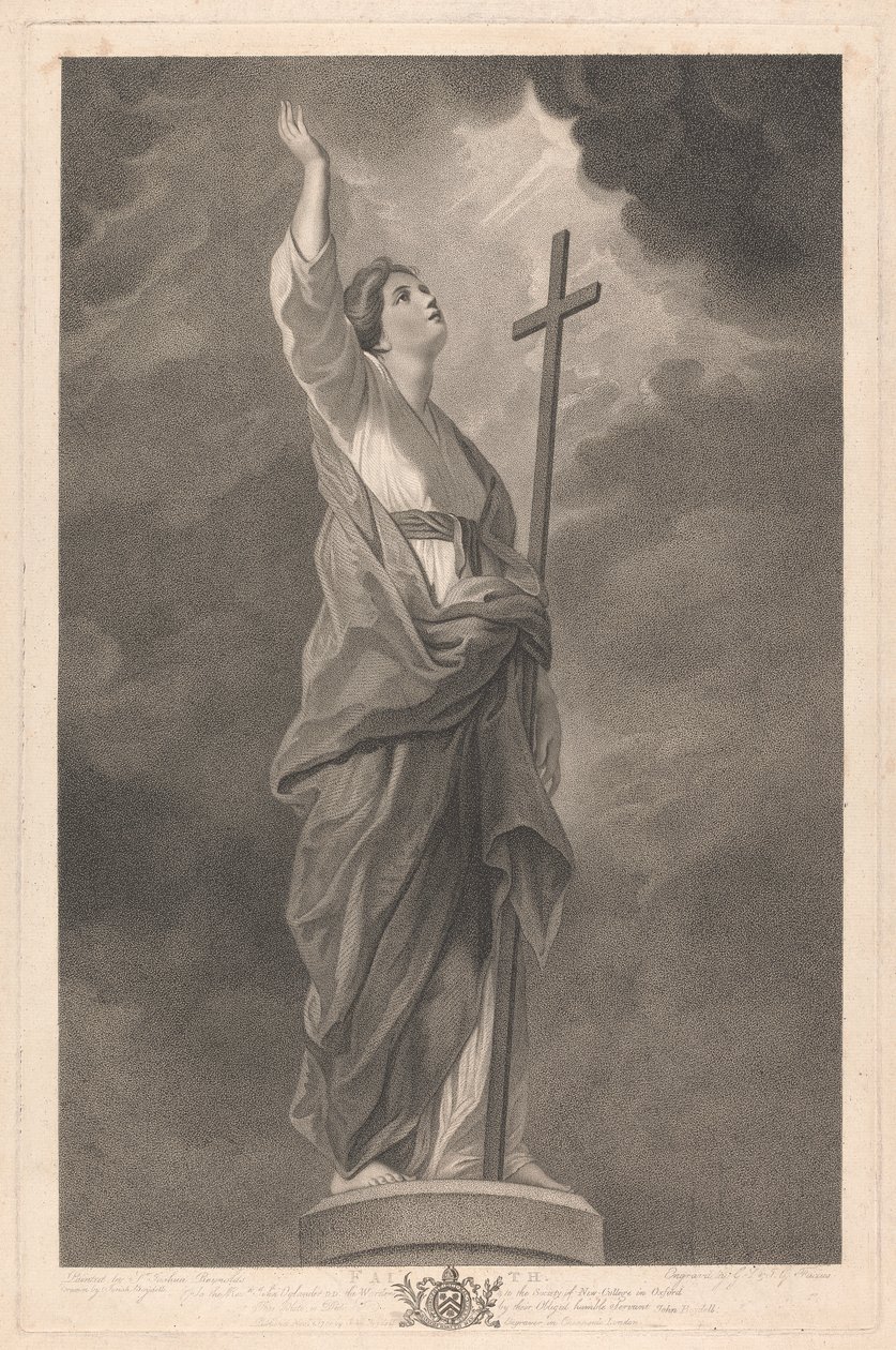 West Window of the Chapel, New College Oxford: The Virtues - Faith by George Siegmund Facius