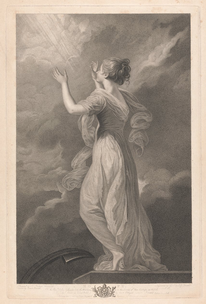 West Window of the Chapel, New College Oxford: The Virtues - Hope by George Siegmund Facius