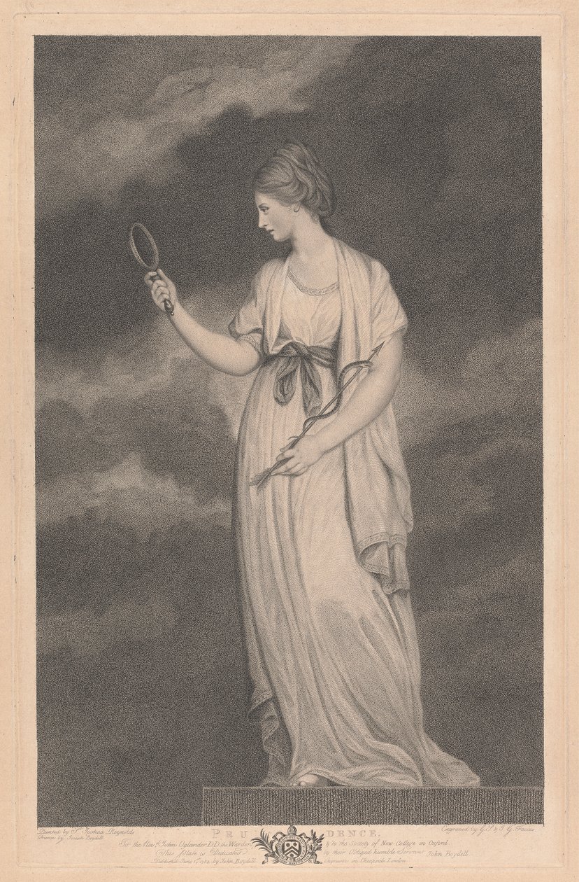 West Window of the Chapel, New College Oxford: The Virtues - Prudence by George Siegmund Facius