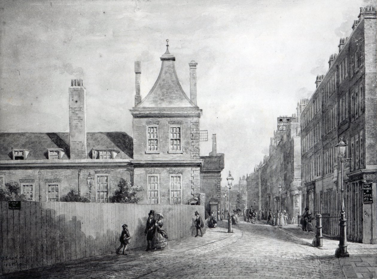 Montague House, Bloomsbury, London by George Snr Scharf