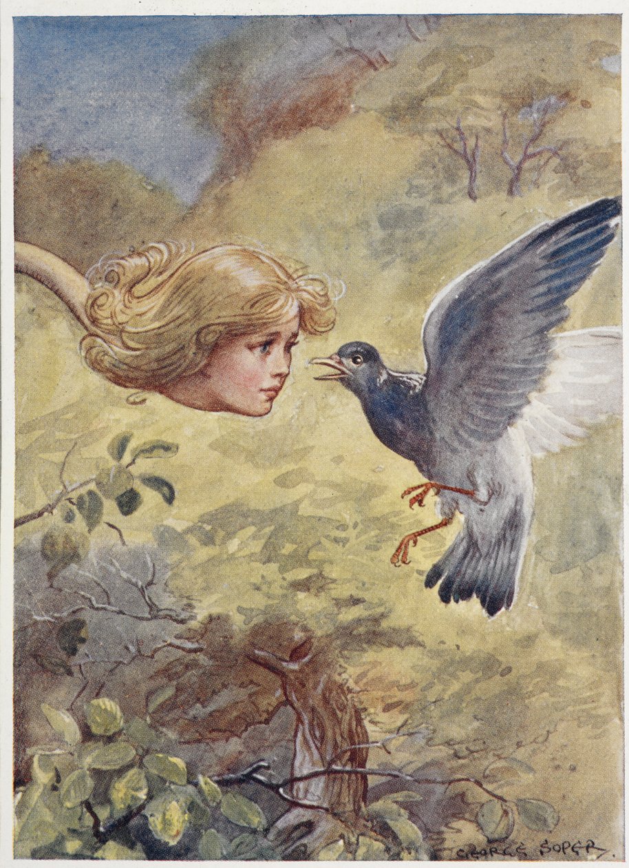 Alice with a Long Neck, Scaring a Pigeon by George Soper