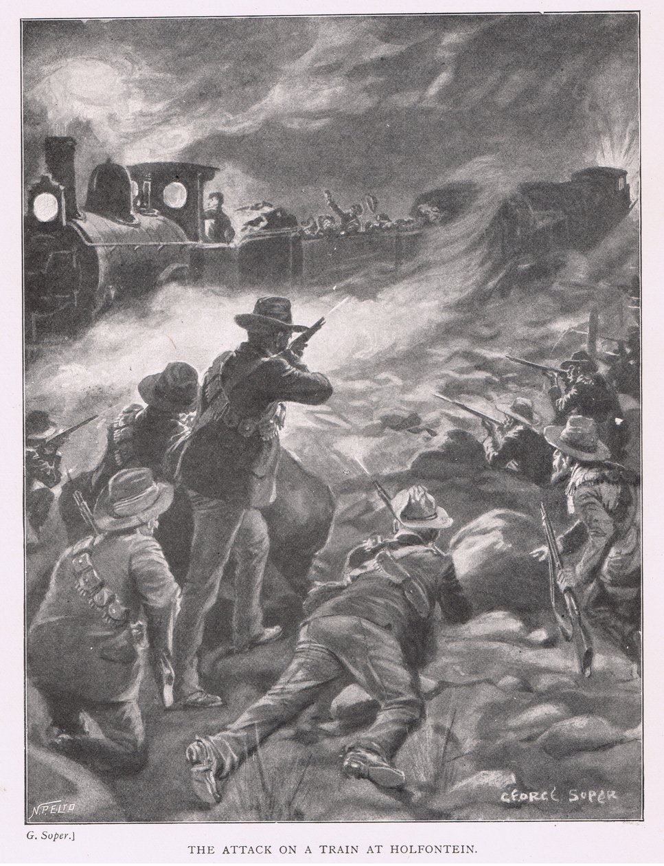 The Attack on a Train at Holfontein by George Soper
