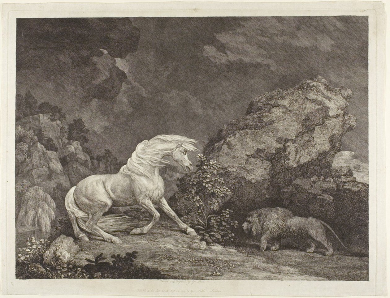 A Horse Frightened by a Lion by George Stubbs