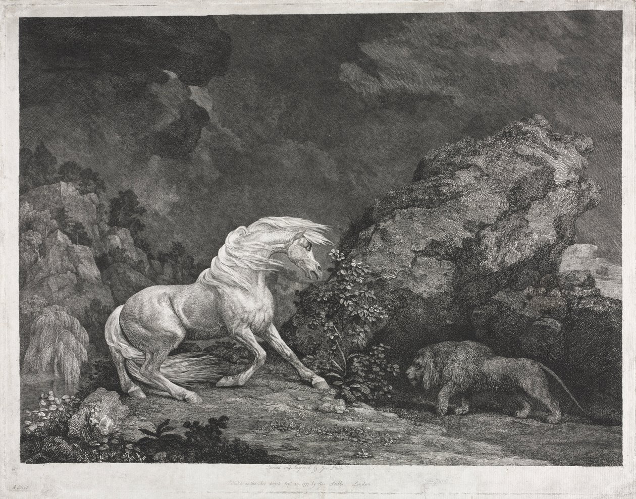 A Horse Frightened by a Lion by George Stubbs