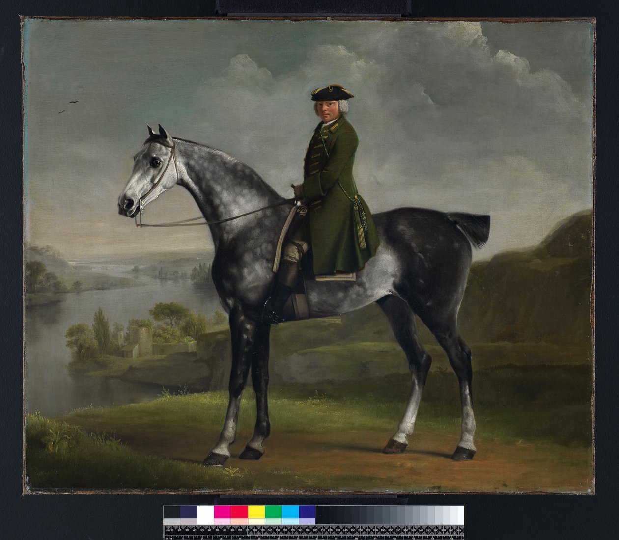 Joseph Smyth Esquire, Lieutenant of Whittlebury Forest, Northamptonshire, on a Dapple Grey Horse by George Stubbs
