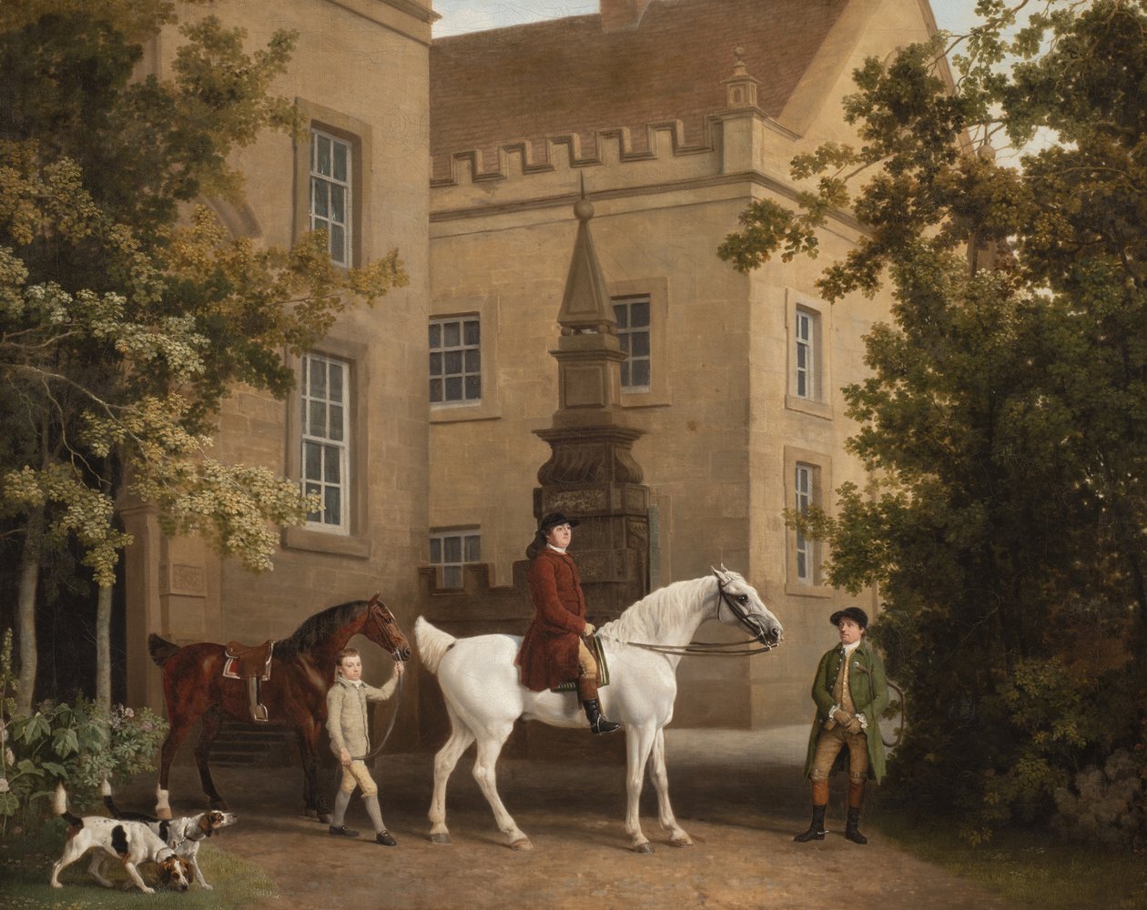 William Henry Cavendish Bentinck, 3rd Duke of Portland in Front of Welbeck Abbey Riding Stables by George Stubbs
