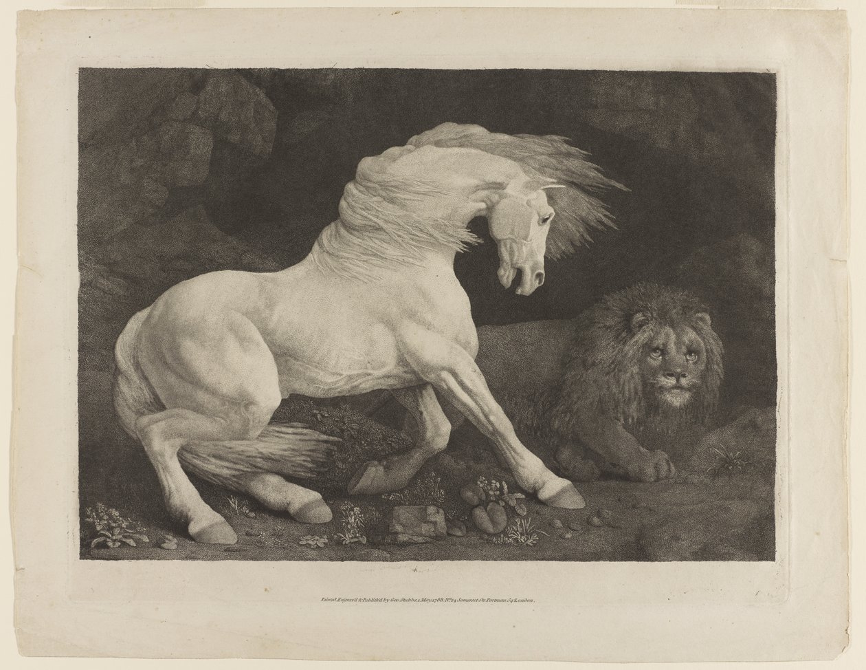 A Horse Frightened by a Lion, after George Stubbs by George Townley Stubbs