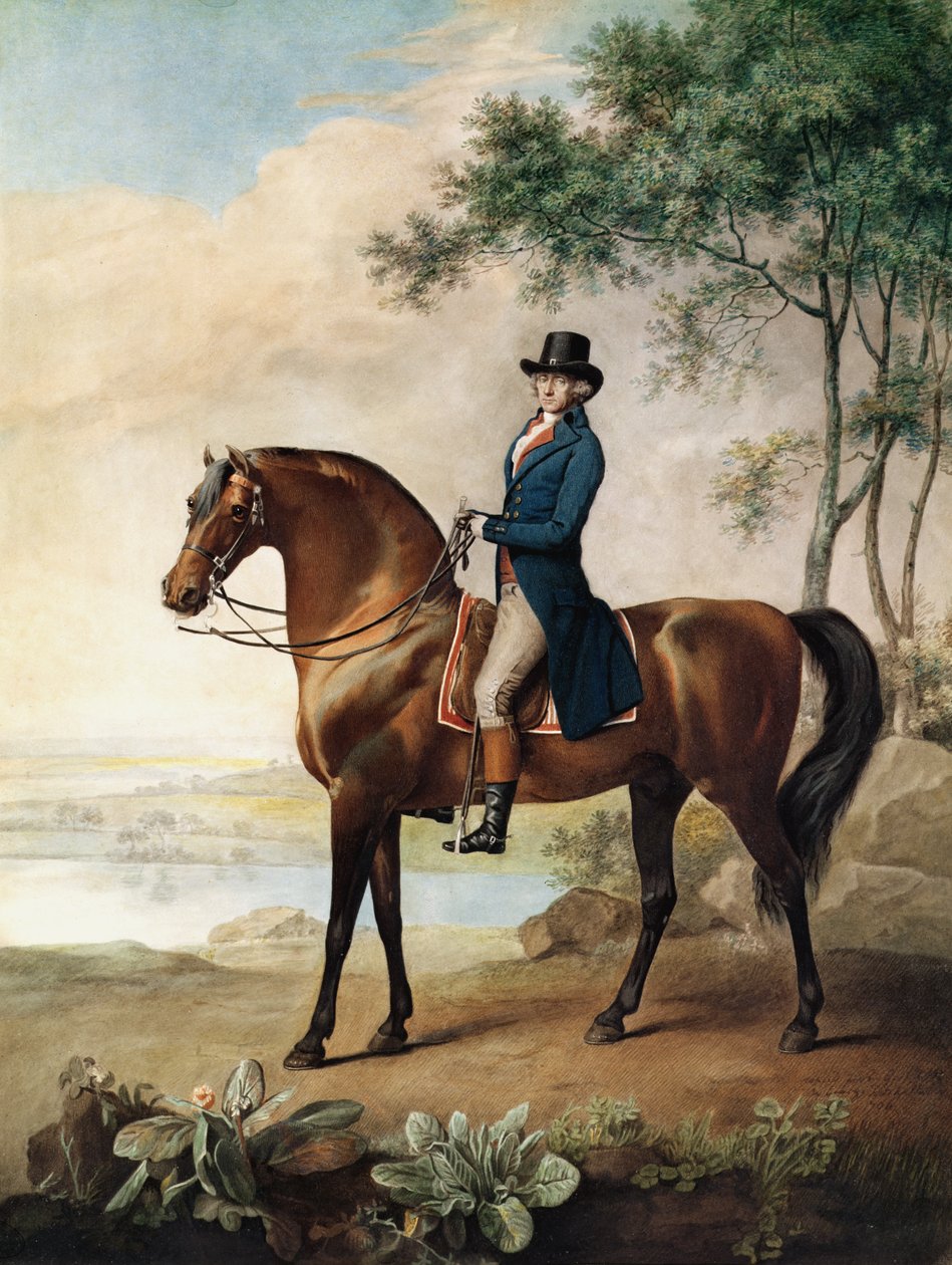 Warren Hastings Esq. on his Arabian Horse, after a painting by George Stubbs by George Townley Stubbs