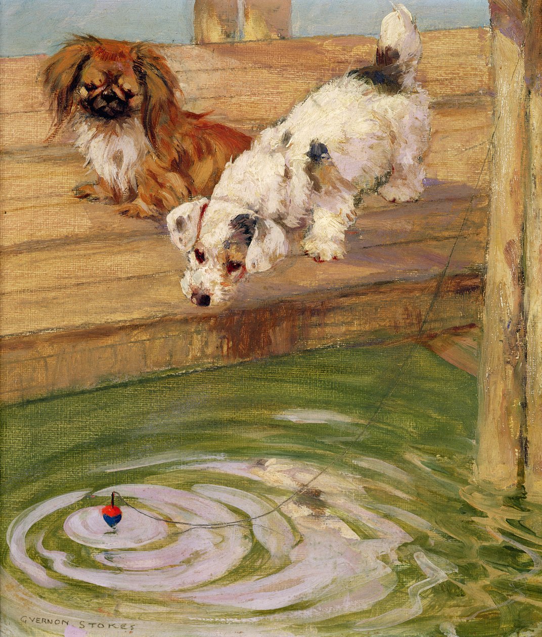 A Peke and a Terrier by George Vernon Stokes