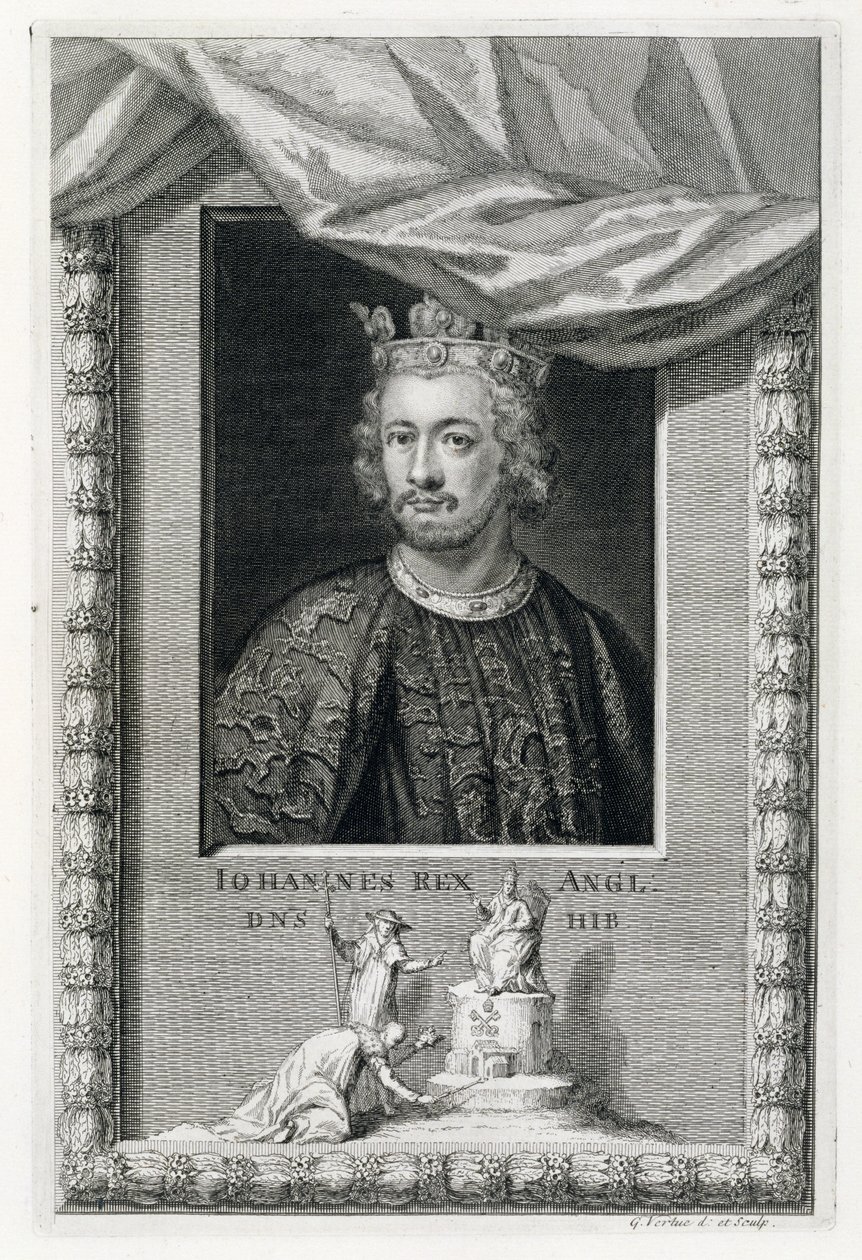 John (1167-1216) King of England from 1199, engraved by the artist by George Vertue