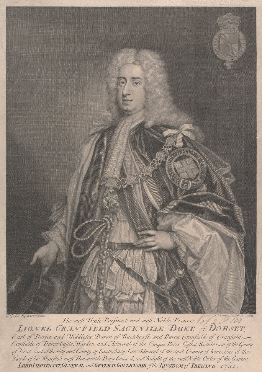Lionel Cranfield Sackville, 1st Duke of Dorset by George Vertue
