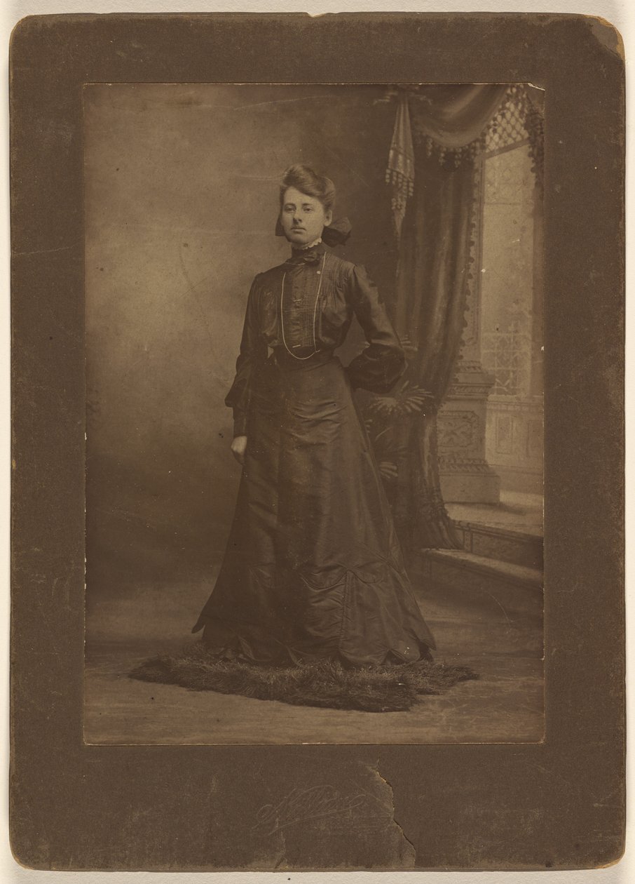 Portrait of a Young Woman in Long Black Dress, Standing by George W. Killian