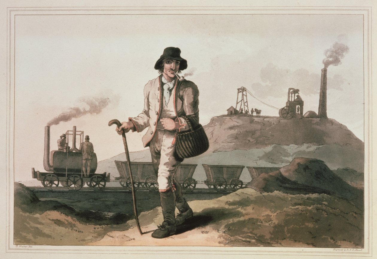 Blenkinsop Locomotive at Middleton Colliery near Leeds, engraved by Robert and Daniel Havell, 1814 by George Walker