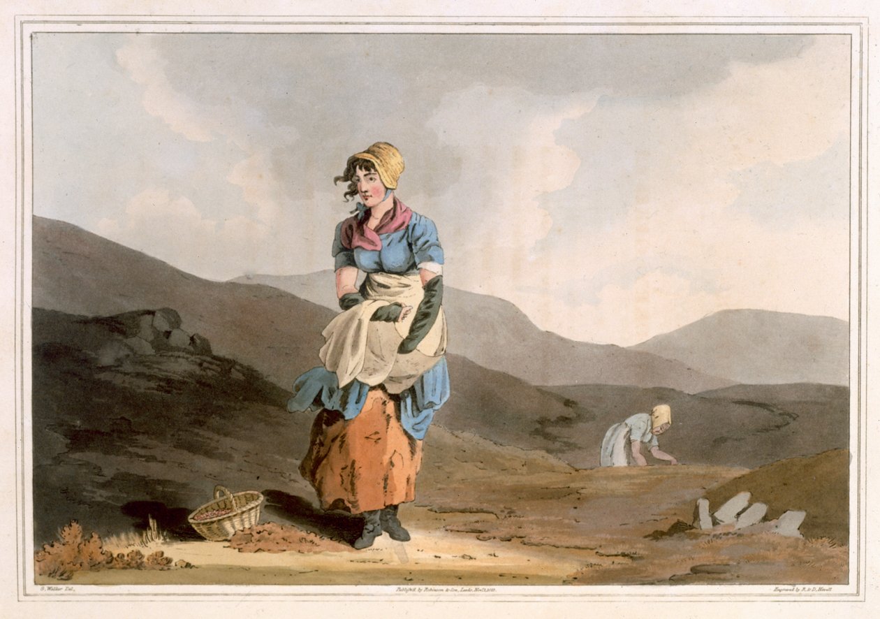 The Cranberry Girl, engraved by Robert Havell the Elder, published 1814 by Robinson and Son, Leeds by George Walker