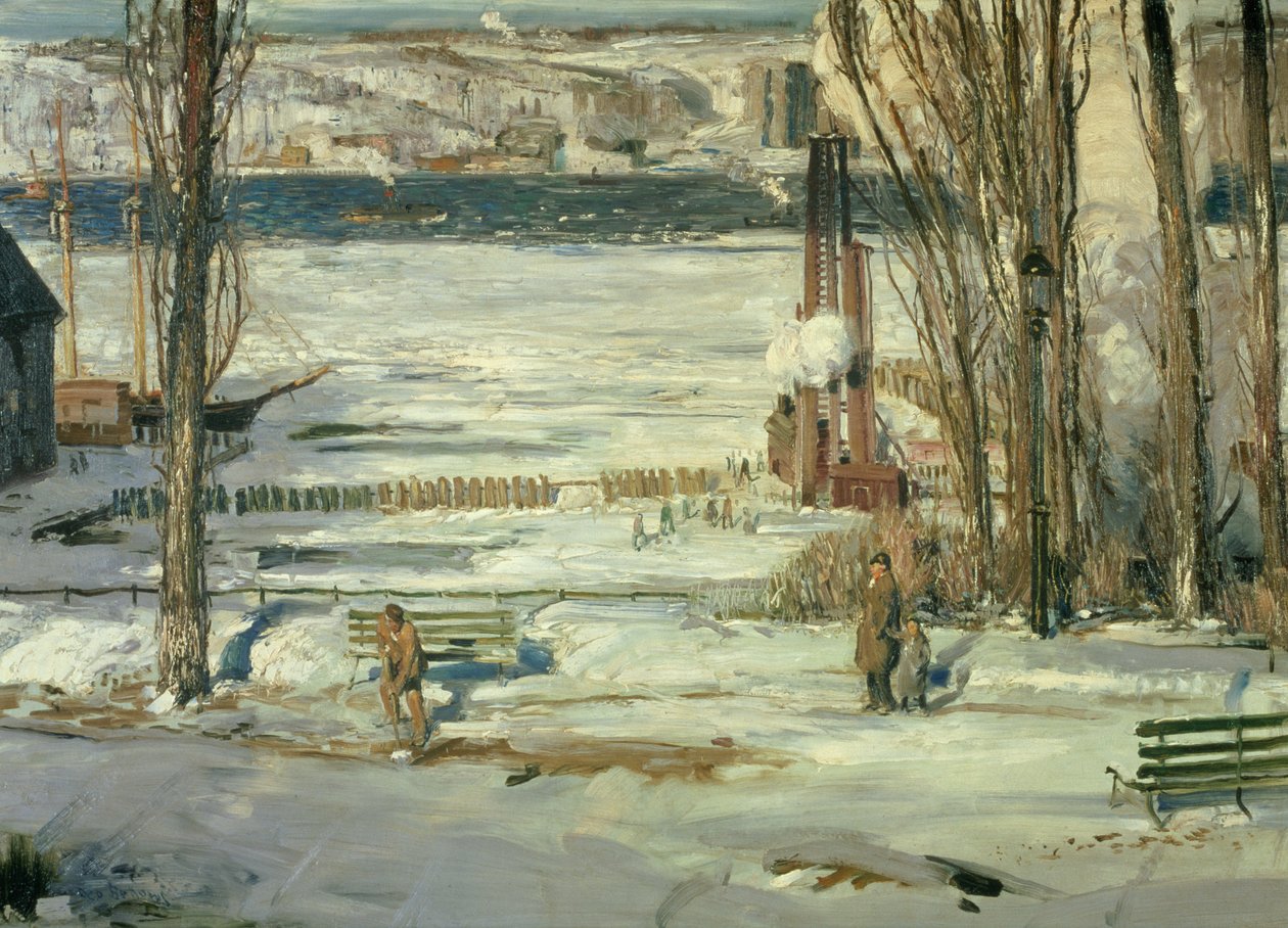 A Morning Snow - Hudson River, 1910 by George Wesley Bellows
