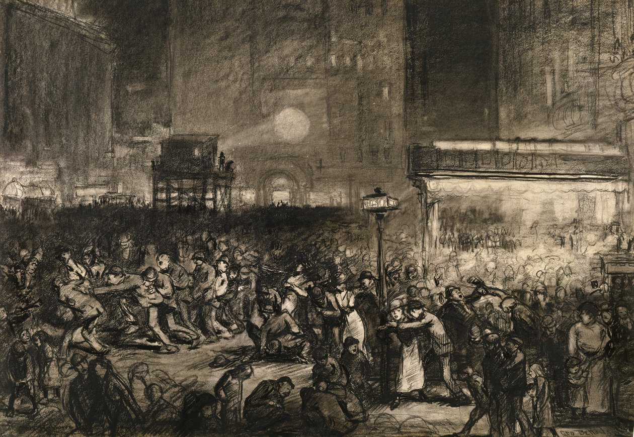 Election Night Times Square by George Wesley Bellows