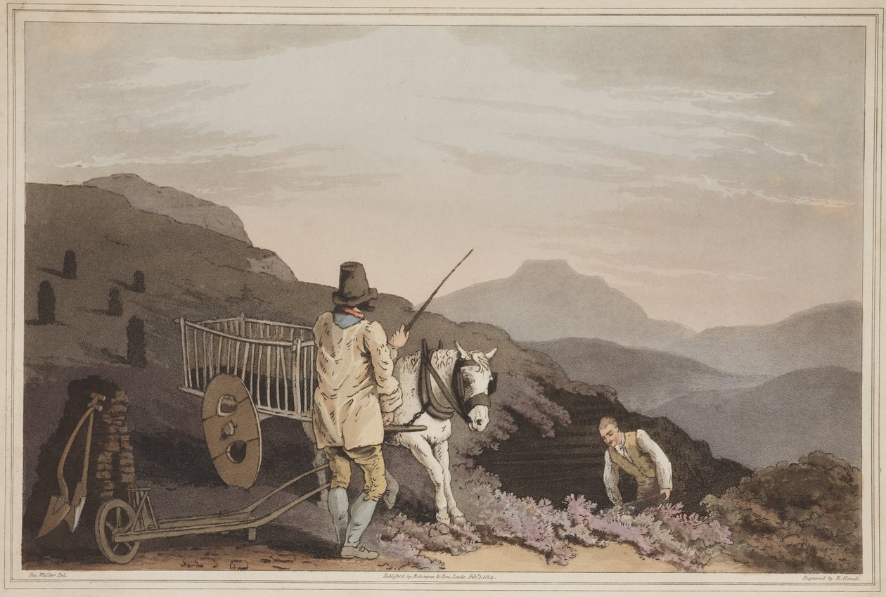 The Peat Cart, from The Costume of Yorkshire by George after Walker