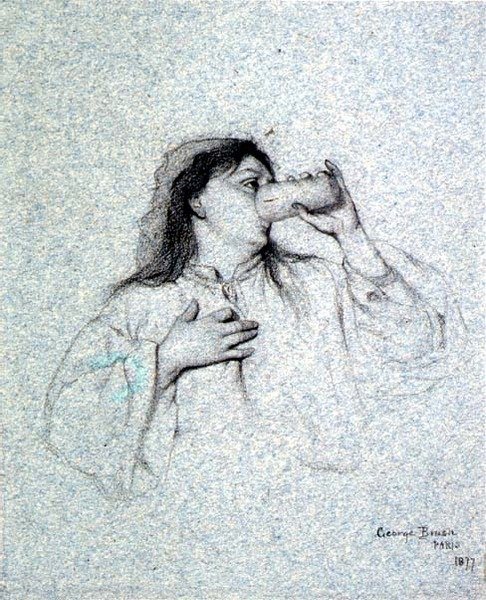 Girl Drinking by George de Forest Brush or Brusch