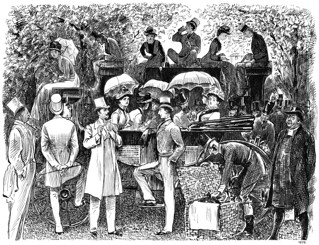 A Reminiscence of Lords Cricket Ground Eton vs Harrow, 1878 by George du Maurier