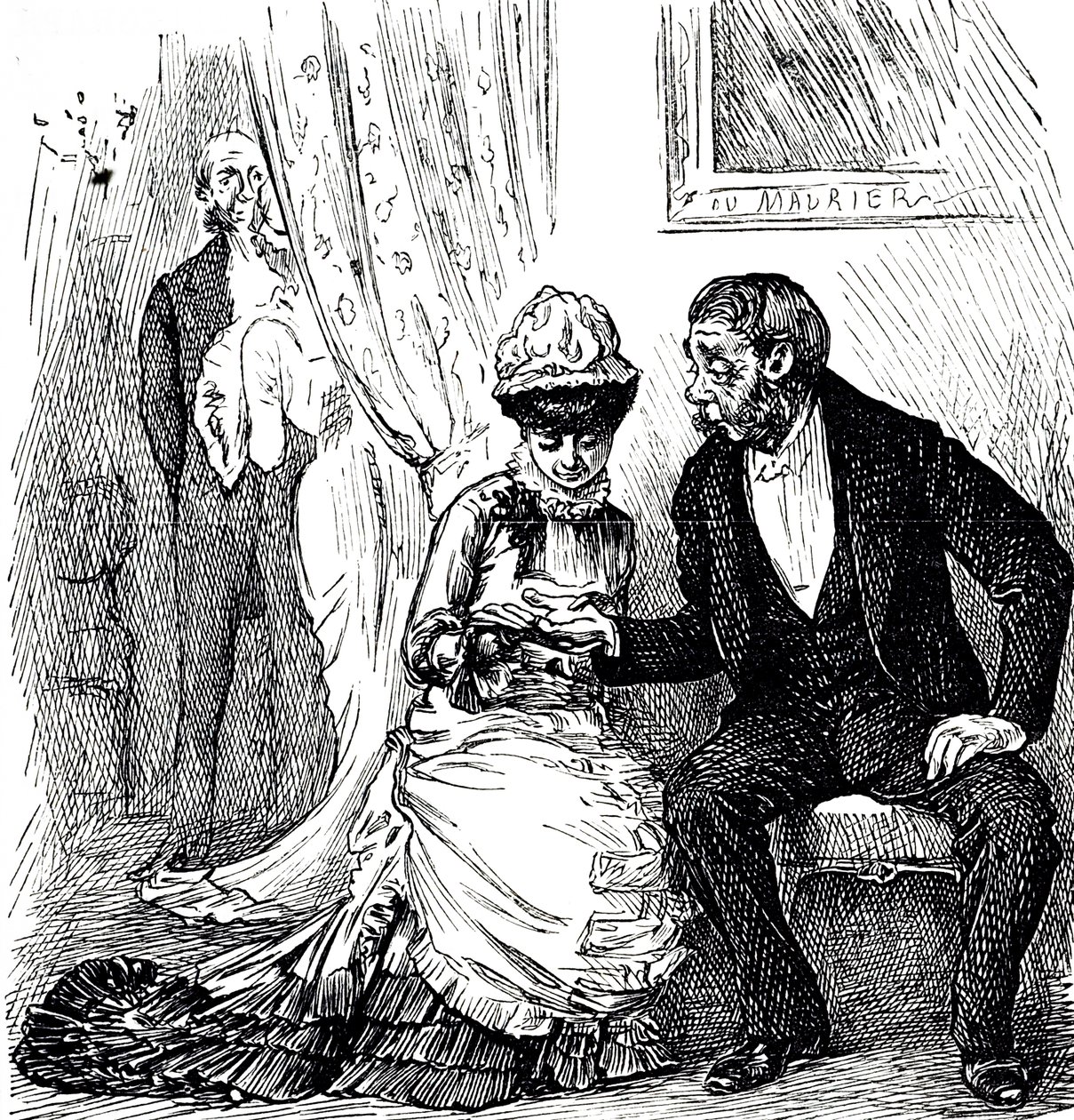 The popularity of palmistry amongst the wealthy by George du Maurier